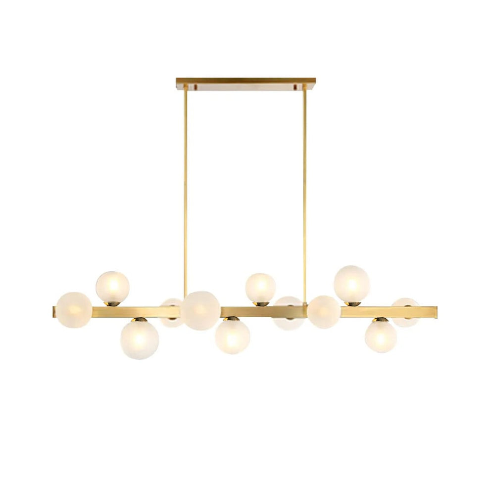 HMR - Modern Island Light Fixture for Kitchen Linear Chandelier Glass Shade