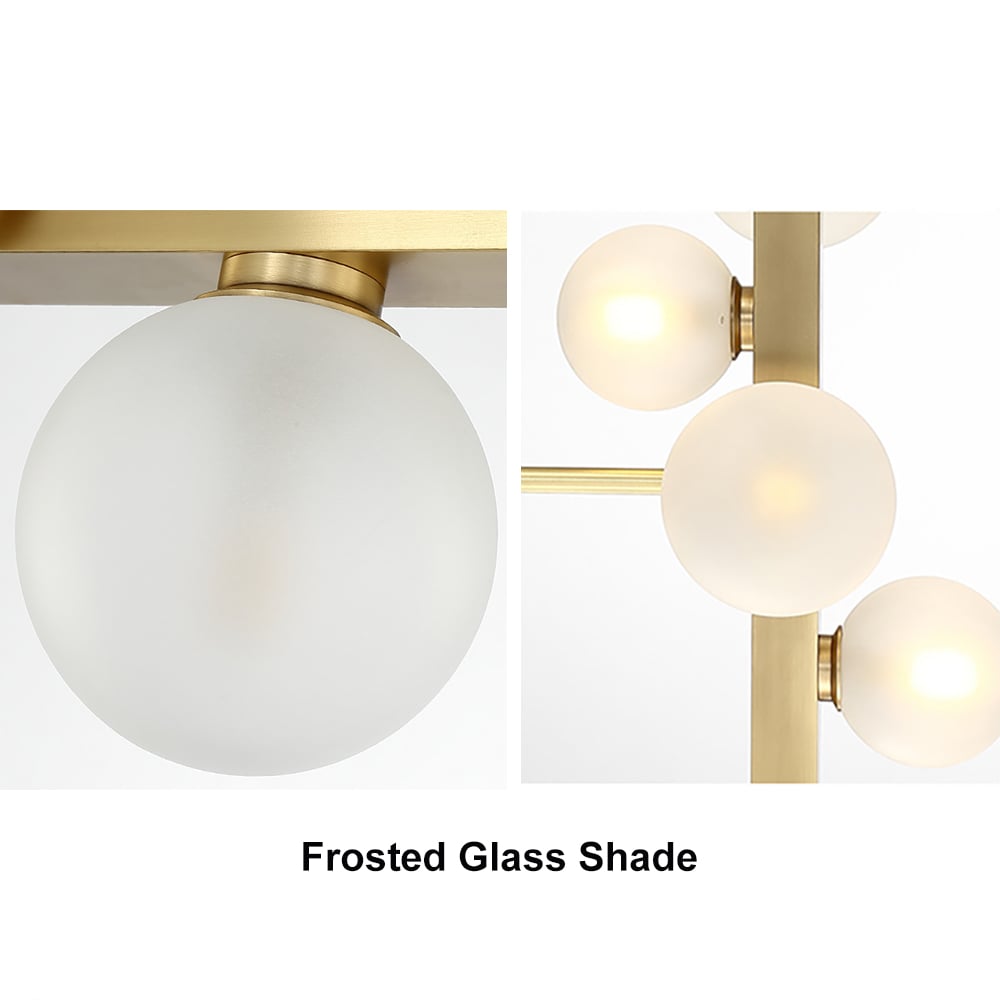 HMR - Modern Island Light Fixture for Kitchen Linear Chandelier Glass Shade