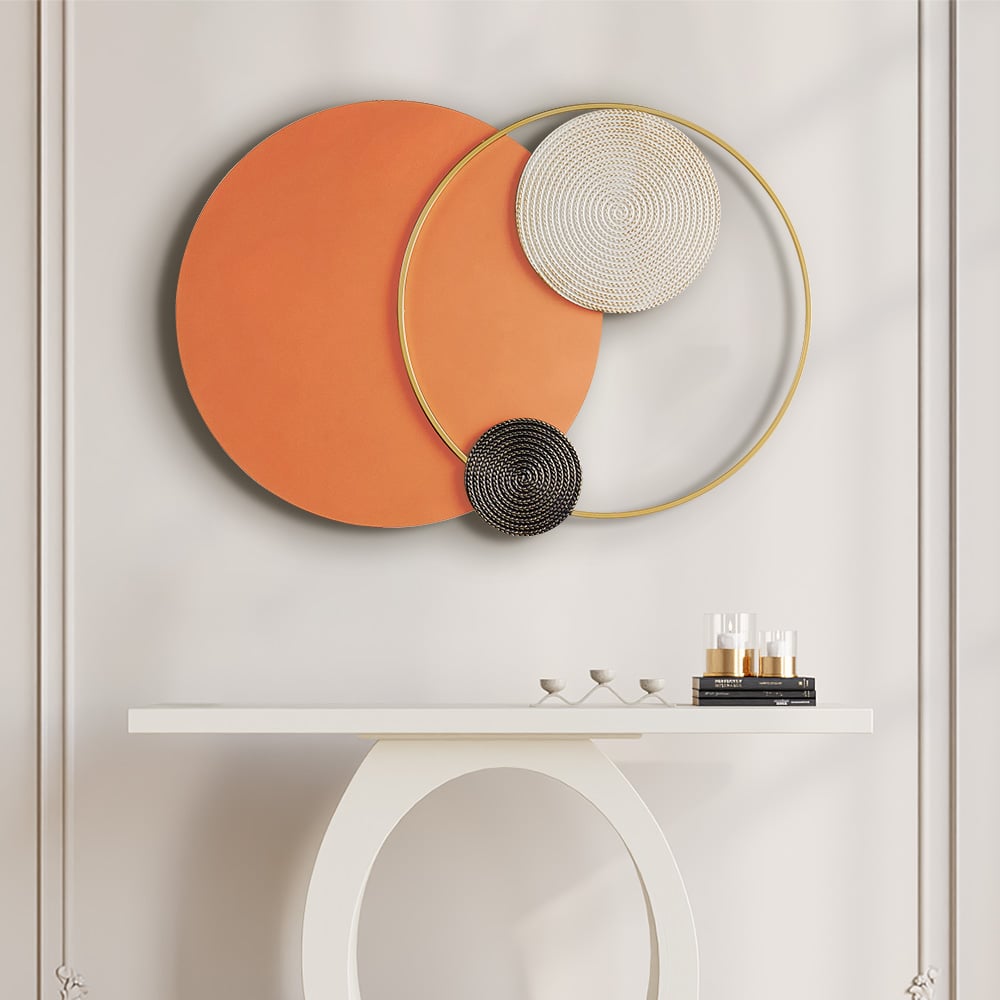 HMR - Modern Big Metal Geometric Circles Wall Decor Unique Home Living Room Hanging Wall Art