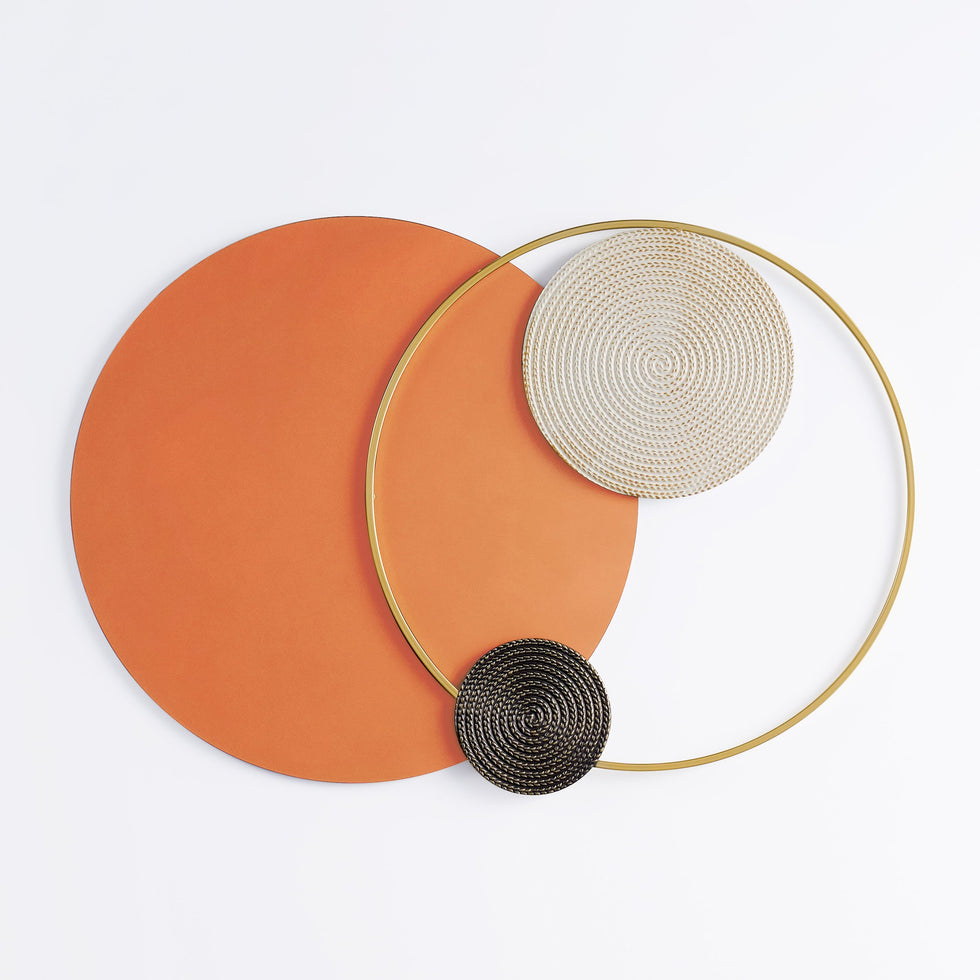 HMR - Modern Big Metal Geometric Circles Wall Decor Unique Home Living Room Hanging Wall Art