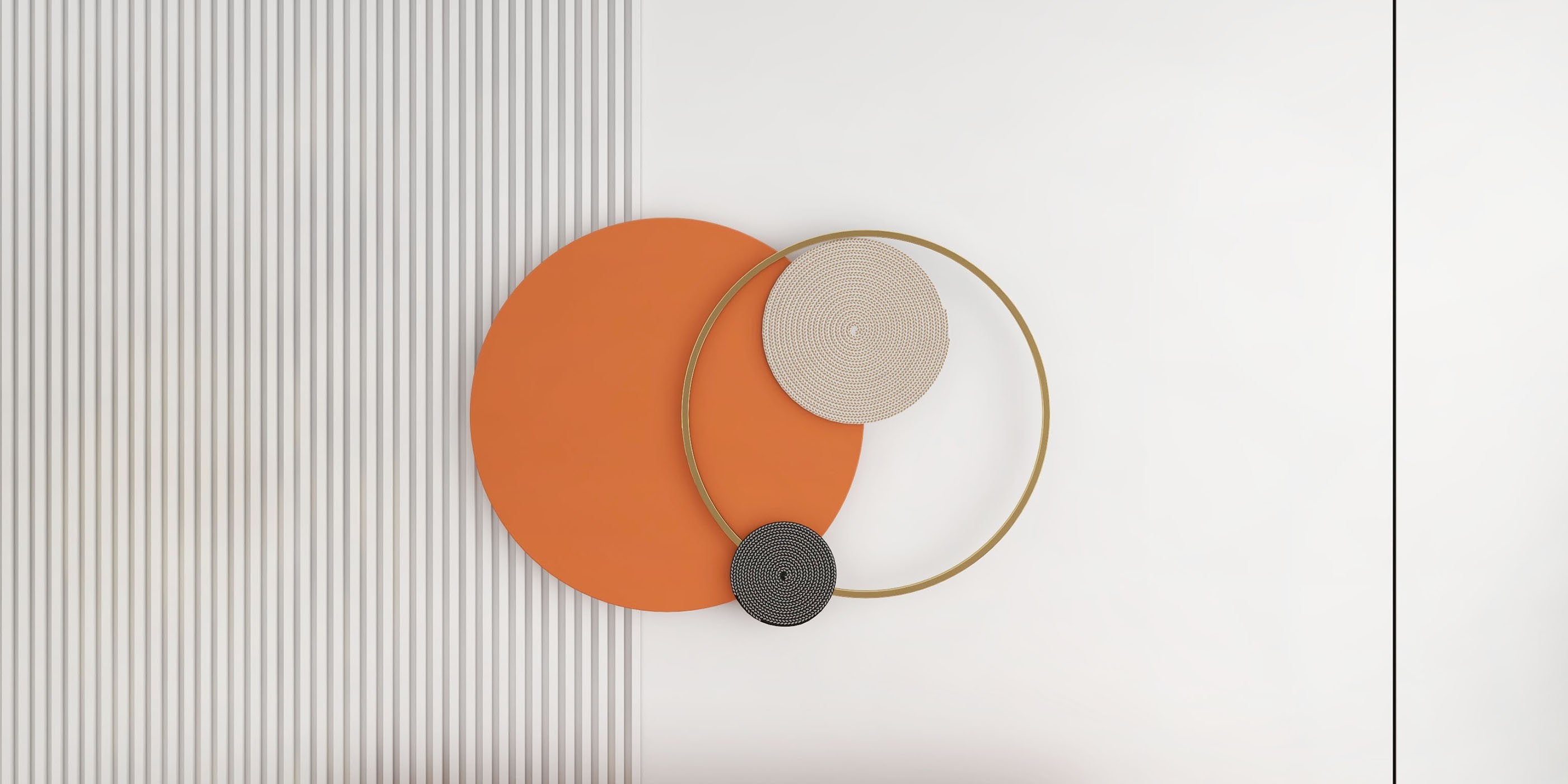HMR - Modern Big Metal Geometric Circles Wall Decor Unique Home Living Room Hanging Wall Art