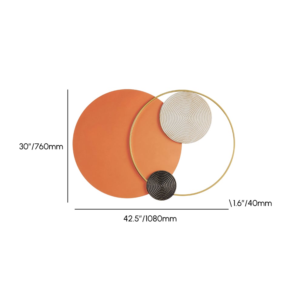 HMR - Modern Big Metal Geometric Circles Wall Decor Unique Home Living Room Hanging Wall Art