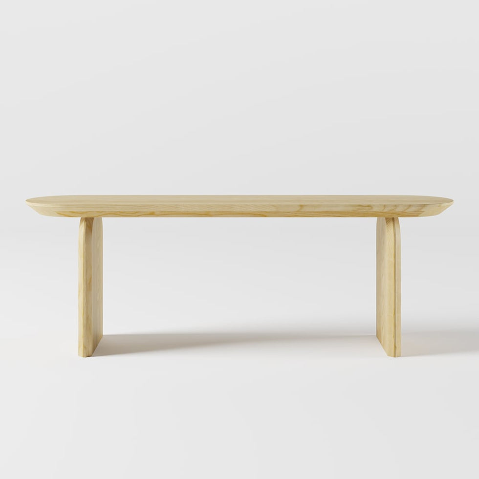 HMR - Tintica Series Japandi Oval Solid Wood Dining Bench Seats 1-2 People