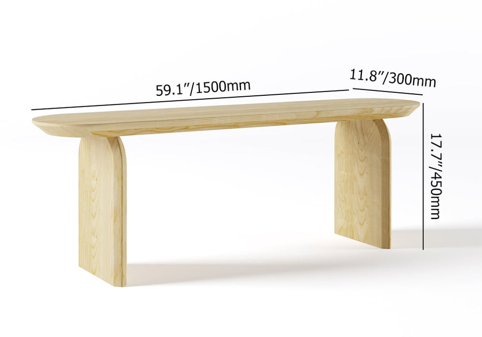 HMR - Tintica Series Japandi Oval Solid Wood Dining Bench Seats 1-2 People