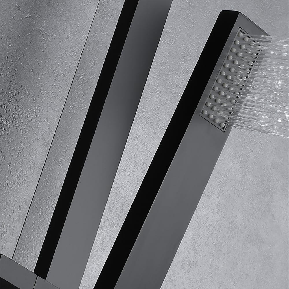HMR - 35 Modern Thermostatic Rain Shower System 6 Functions Massage Music Remote Controlled LED
