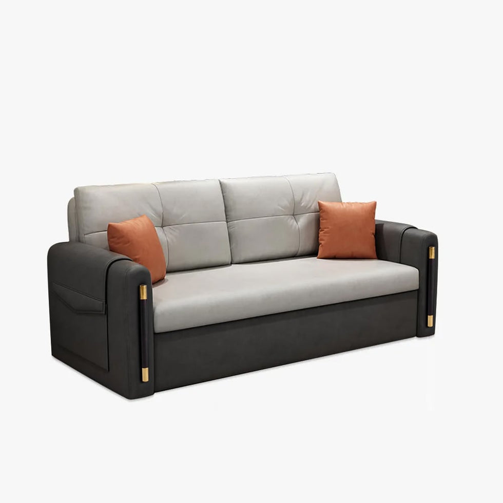 HMR - Convertible Sofa Bed with Storage in 81"W, Gray