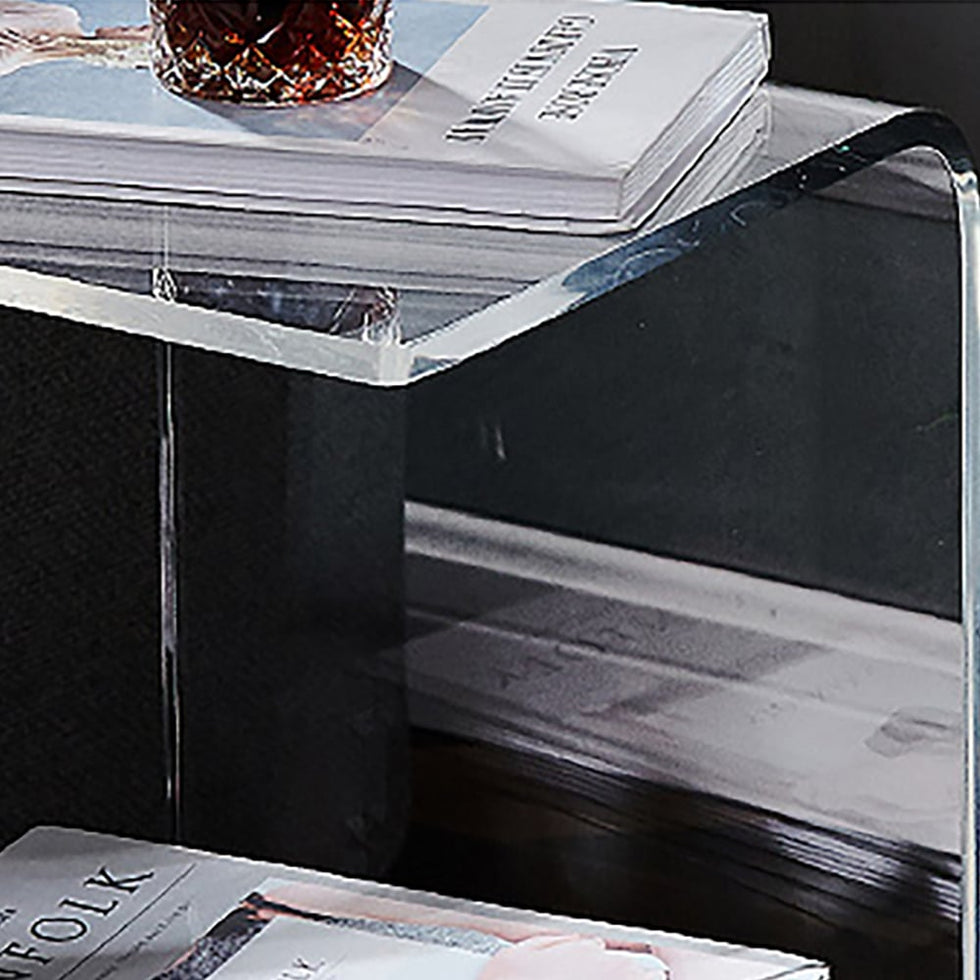 HMR - Modern End Table with Storage C-Shaped