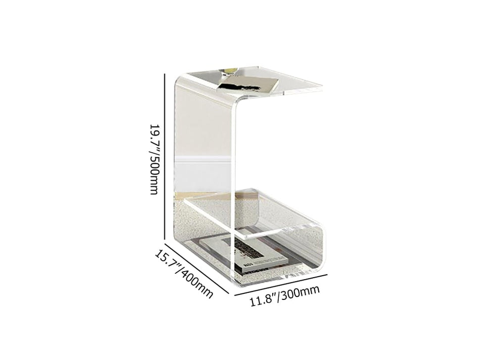 HMR - Modern End Table with Storage C-Shaped