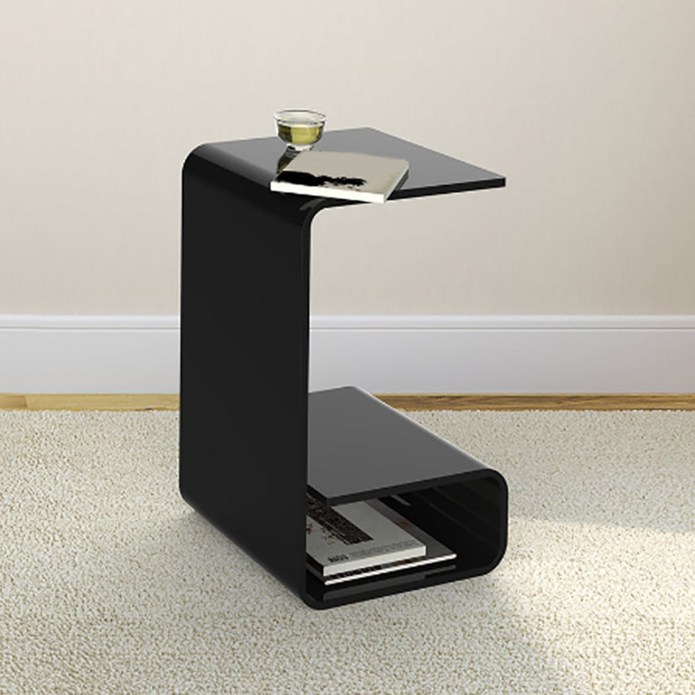 HMR - Modern End Table with Storage C-Shaped