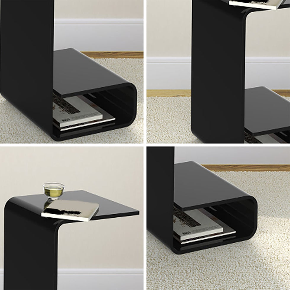 HMR - Modern End Table with Storage C-Shaped