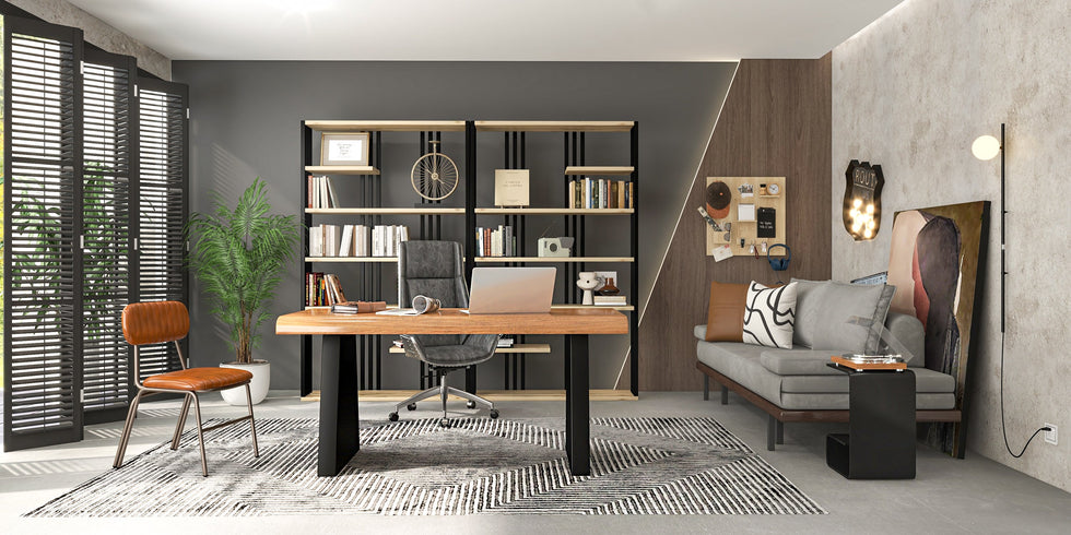 HMR - Modern End Table with Storage C-Shaped