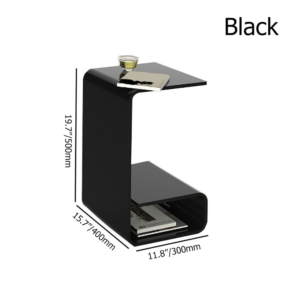 HMR - Modern End Table with Storage C-Shaped