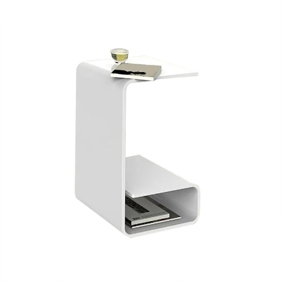 HMR - Modern End Table with Storage C-Shaped
