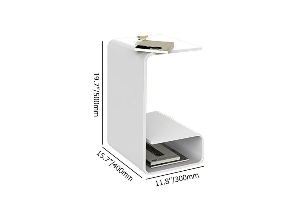 HMR - Modern End Table with Storage C-Shaped