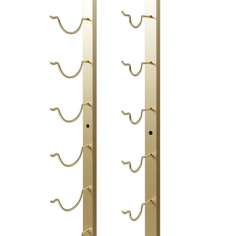 HMR - Modern Gold Wall Mounted Wine Bottle Rack 21-Bottle Metal Wine Rack