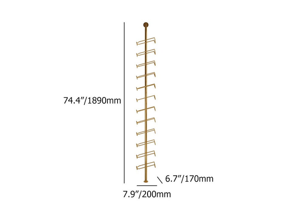 HMR - Industrial Gold Floor Wine Rack Metal 4 Piece 48-Bottle Vertical Tall Wine Rack