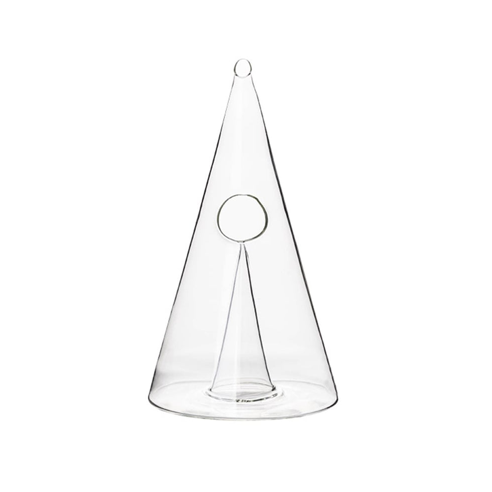 HMR - Unique Pyramid Glass Wine Decanter Hand Blown Red Wine Carafe with Wide Base