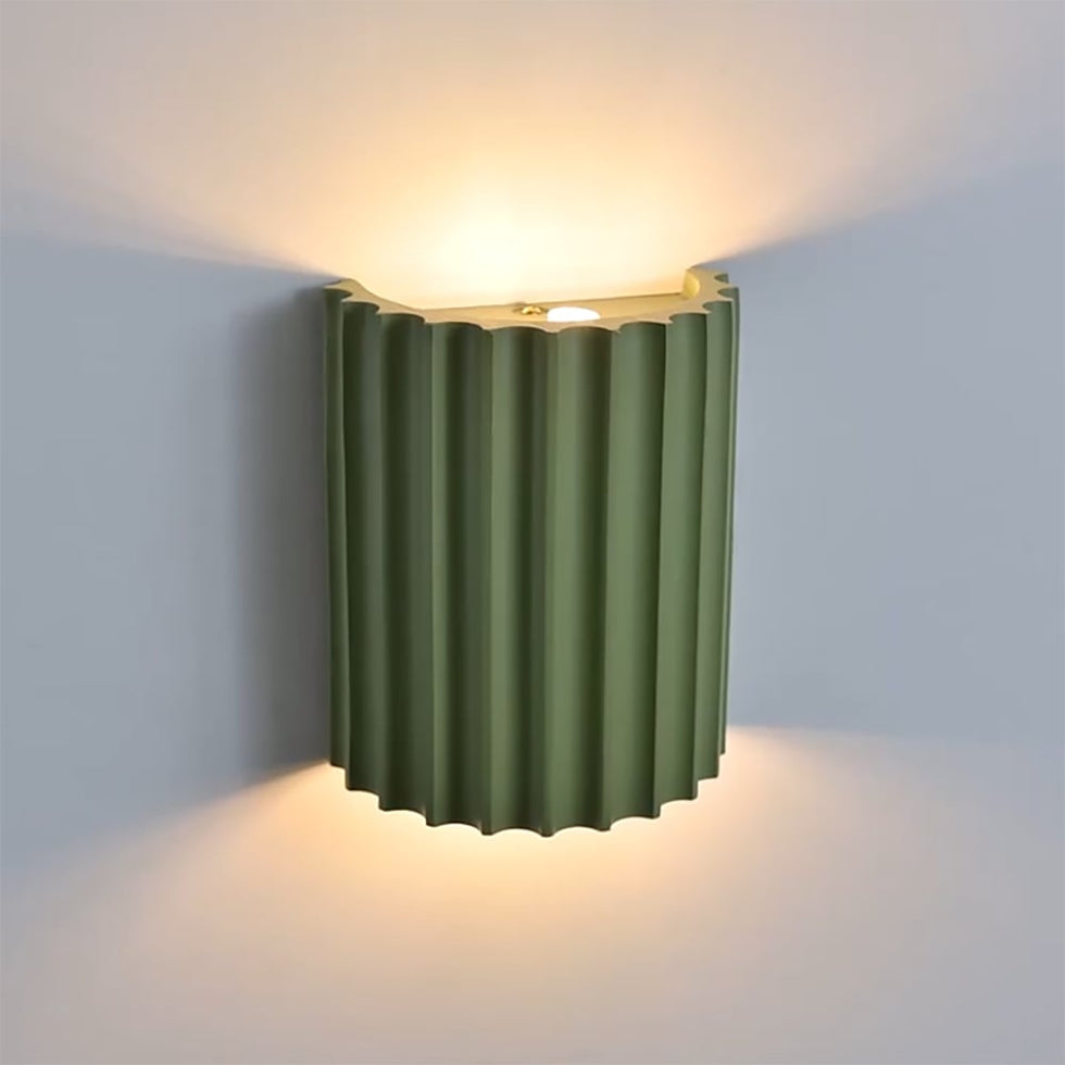 HMR - Modern Green Half-Cricle Resin Wall Sconce with 2-Light Living Room Bed Room Kitchen