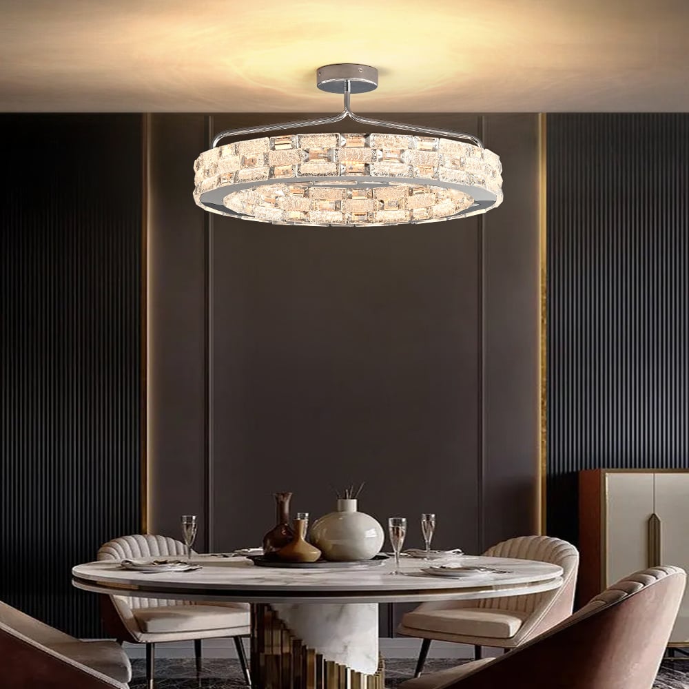 HMR - Modern 3 Color Crystal Chandelier Pendant Light