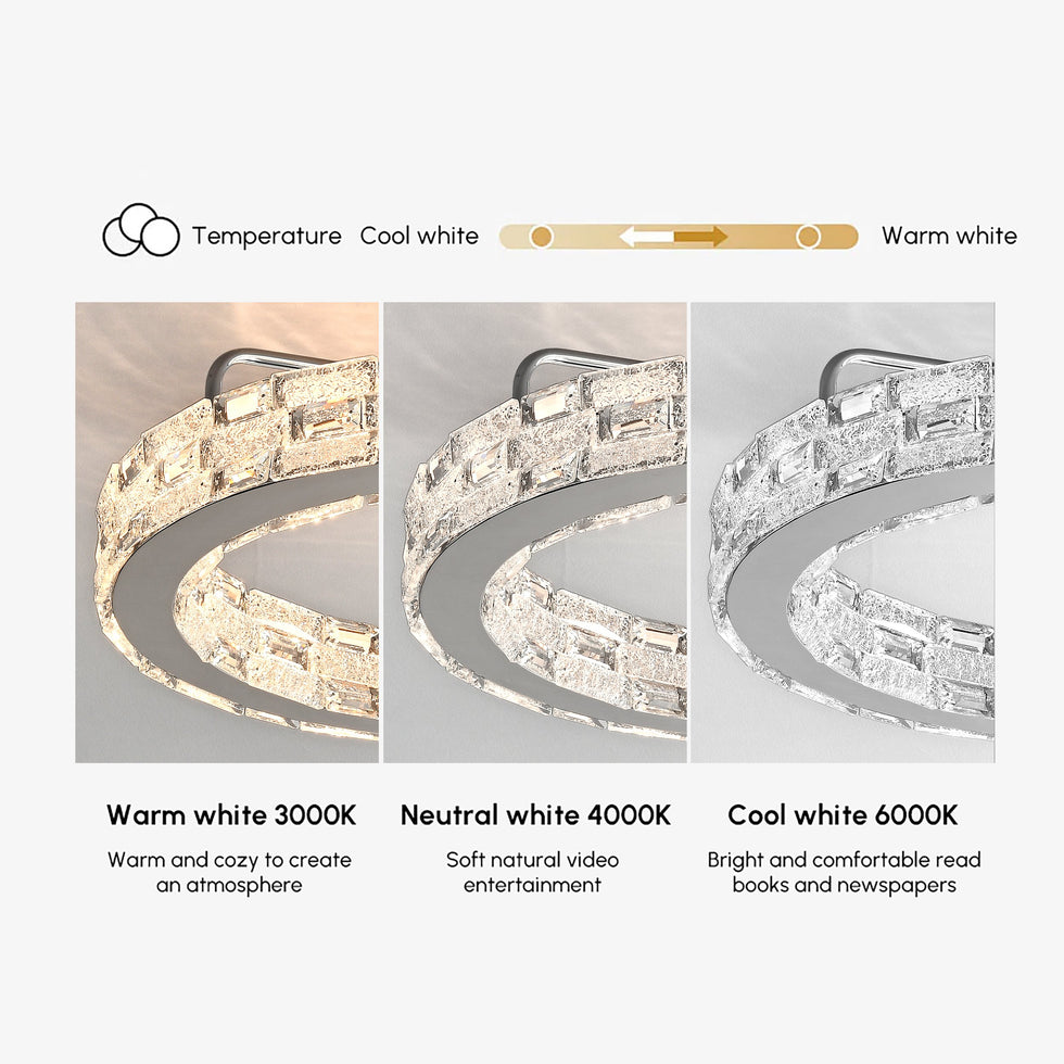 HMR - Modern 3 Color Crystal Chandelier Pendant Light