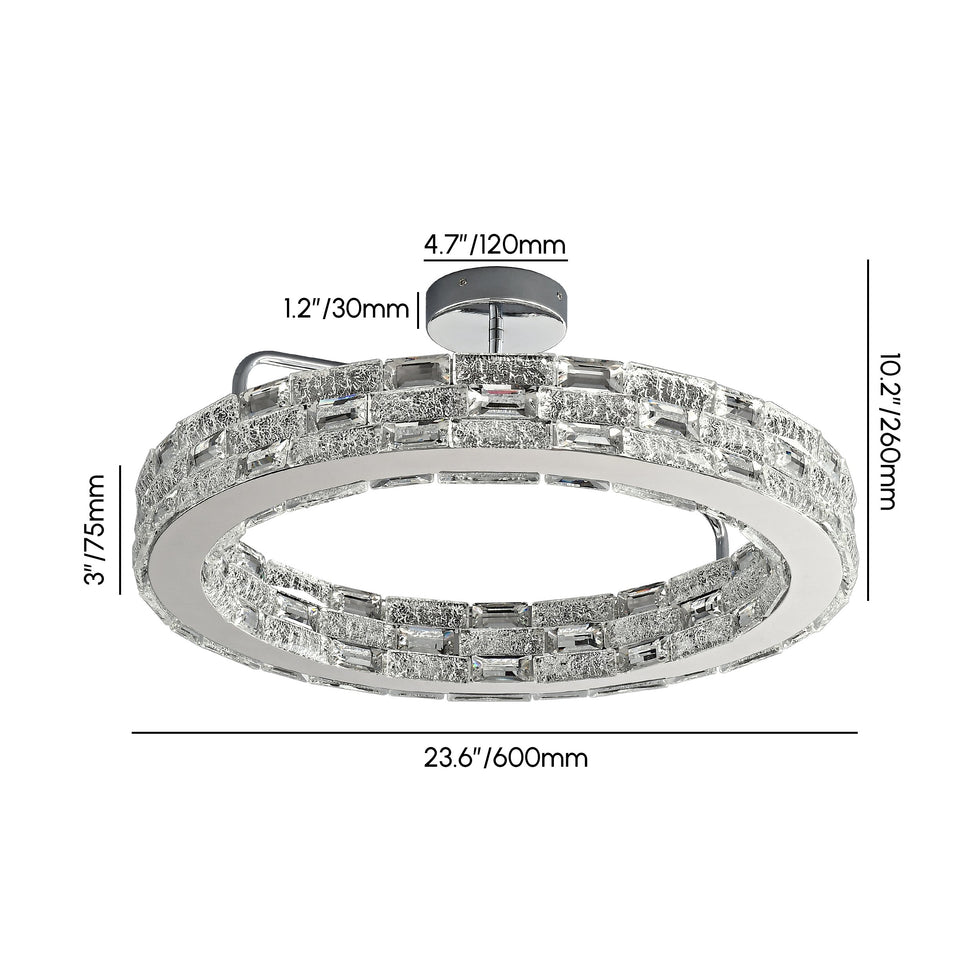 HMR - Modern 3 Color Crystal Chandelier Pendant Light