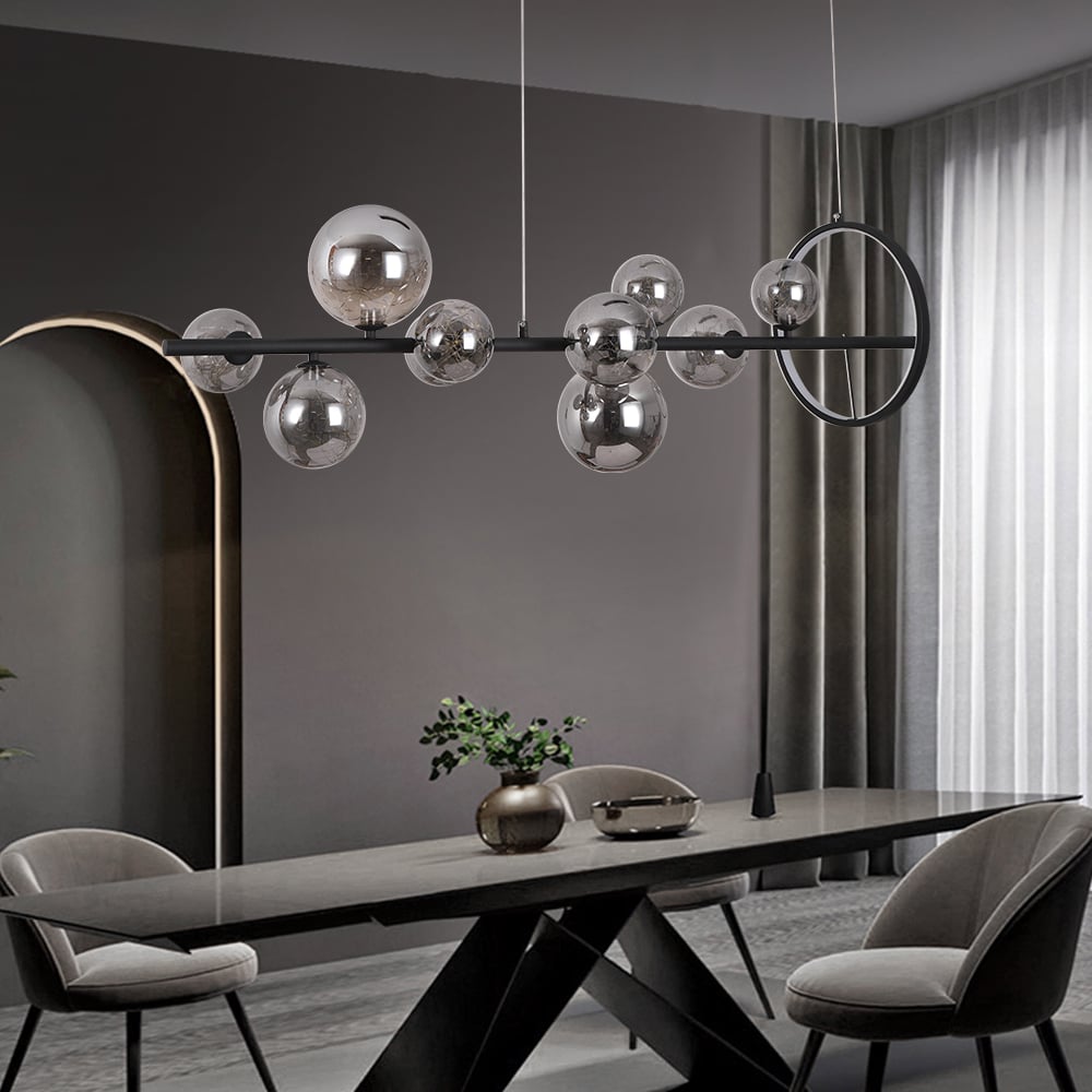 HMR - Modern Kitchen Island Light with Glass Globe Shade Ceiling Pendant Lights
