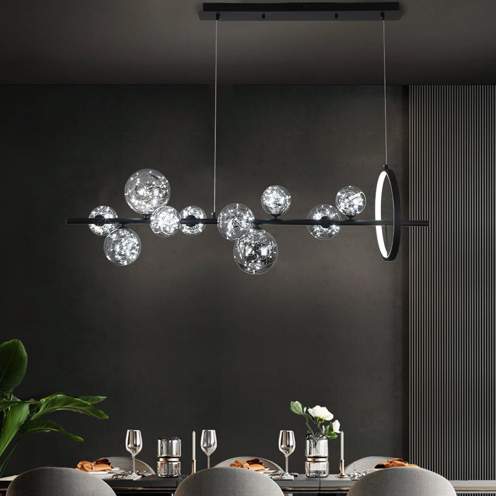 HMR - Modern Kitchen Island Light with Glass Globe Shade Ceiling Pendant Lights