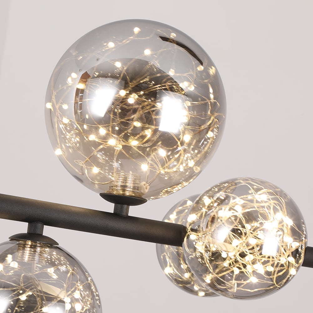 HMR - Modern Kitchen Island Light with Glass Globe Shade Ceiling Pendant Lights