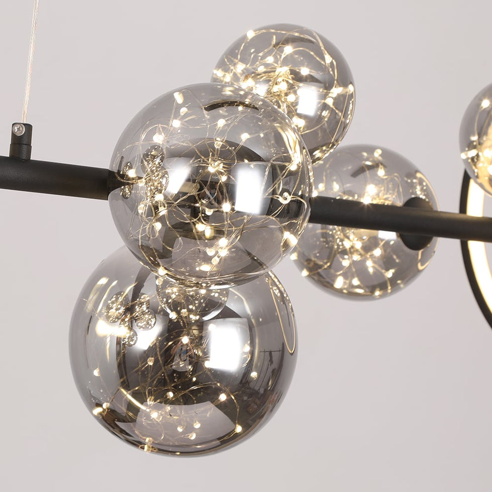 HMR - Modern Kitchen Island Light with Glass Globe Shade Ceiling Pendant Lights