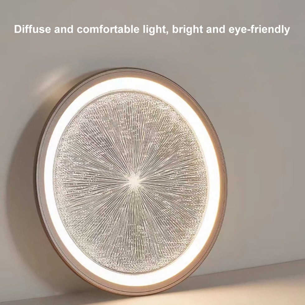 HMR - Creative Silver LED Flush Ceiling Light with Brilliant Firework Dimmable&Remote Control