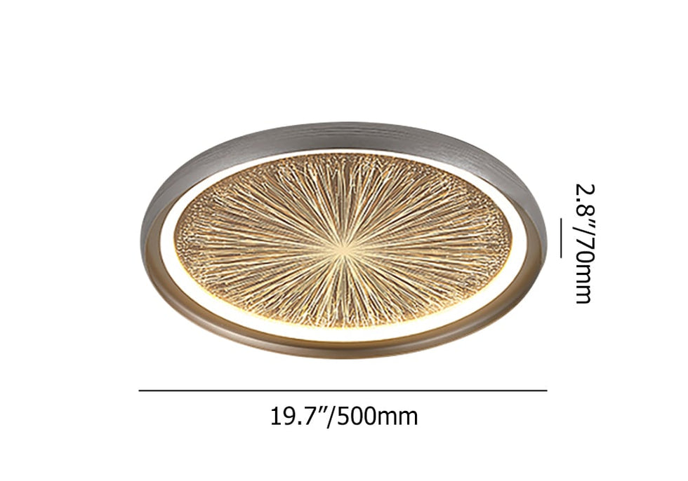HMR - Creative Silver LED Flush Ceiling Light with Brilliant Firework Dimmable&Remote Control