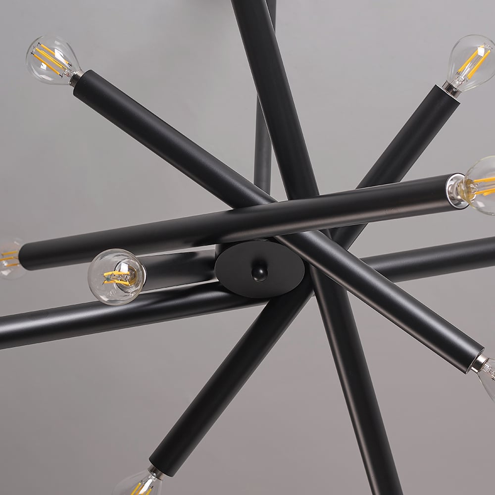 HMR - Modern 12Light Sputnik SemiFlush Mount Light with Hanging Rod