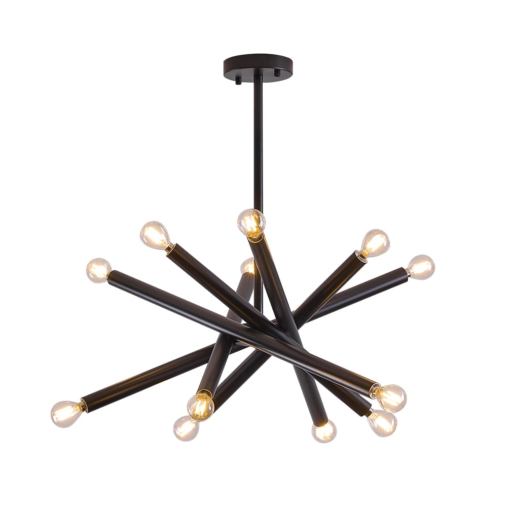 HMR - Modern 12Light Sputnik SemiFlush Mount Light with Hanging Rod