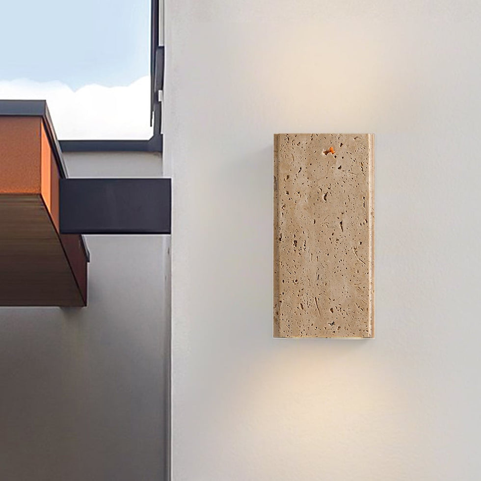 HMR - Travertine LED Outdoor Wall Lighting Modern Waterproof IP65 Outside Wall Sconce