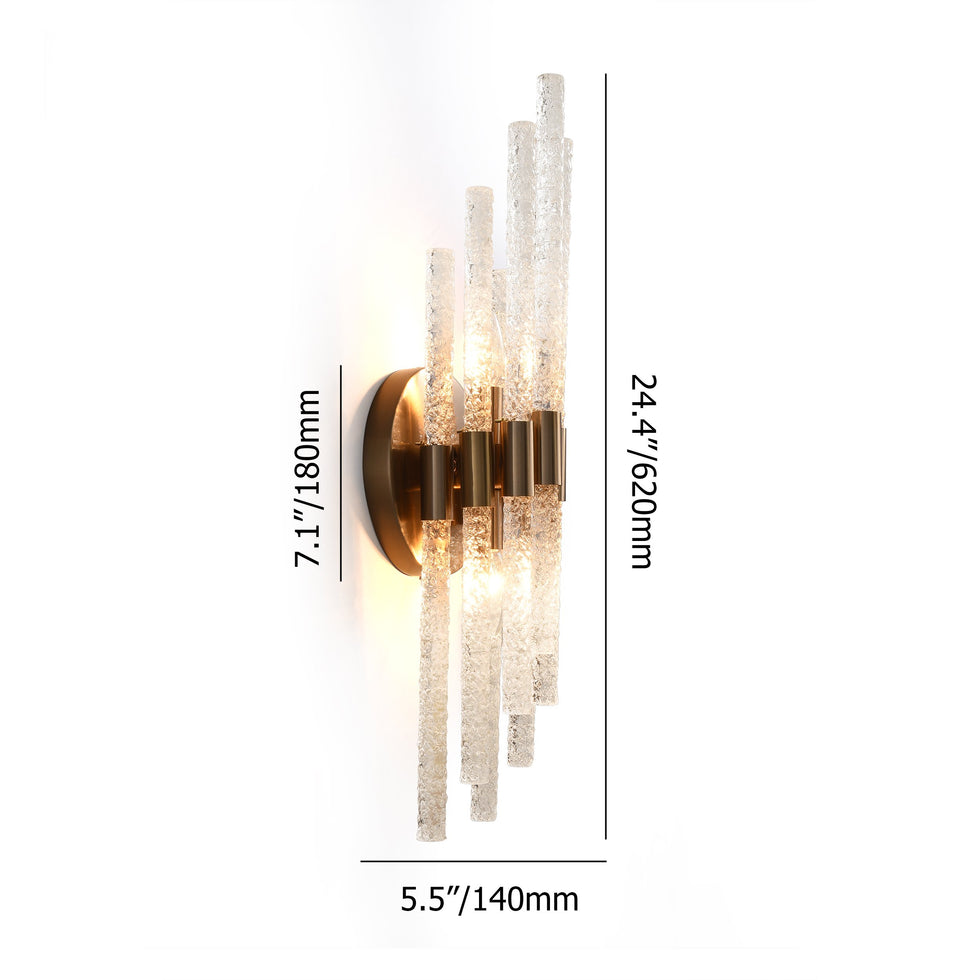 HMR - Morden Minimalist LED Irregular Water Ripple Glass Copper Wall Sconce