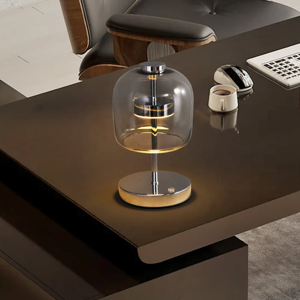 HMR - Modern Chrome 3-Color Light LED Table Lamp