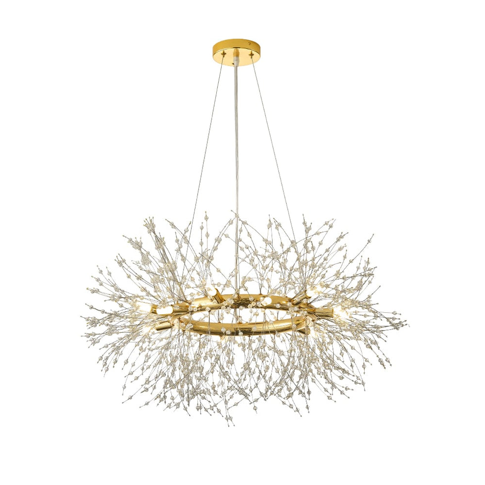 HMR - Mid Century Modern 12-Light Crystal Firework Sputnik Chandelier Pendant Ceiling Light