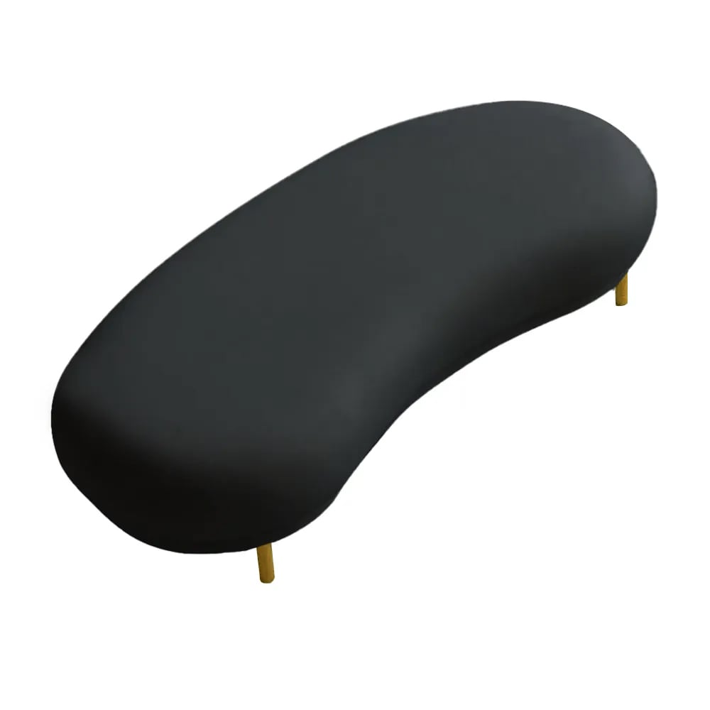 HMR - Modern Curved Bench with Velvet Upholstered