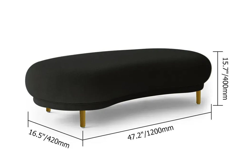 HMR - Modern Curved Bench with Velvet Upholstered