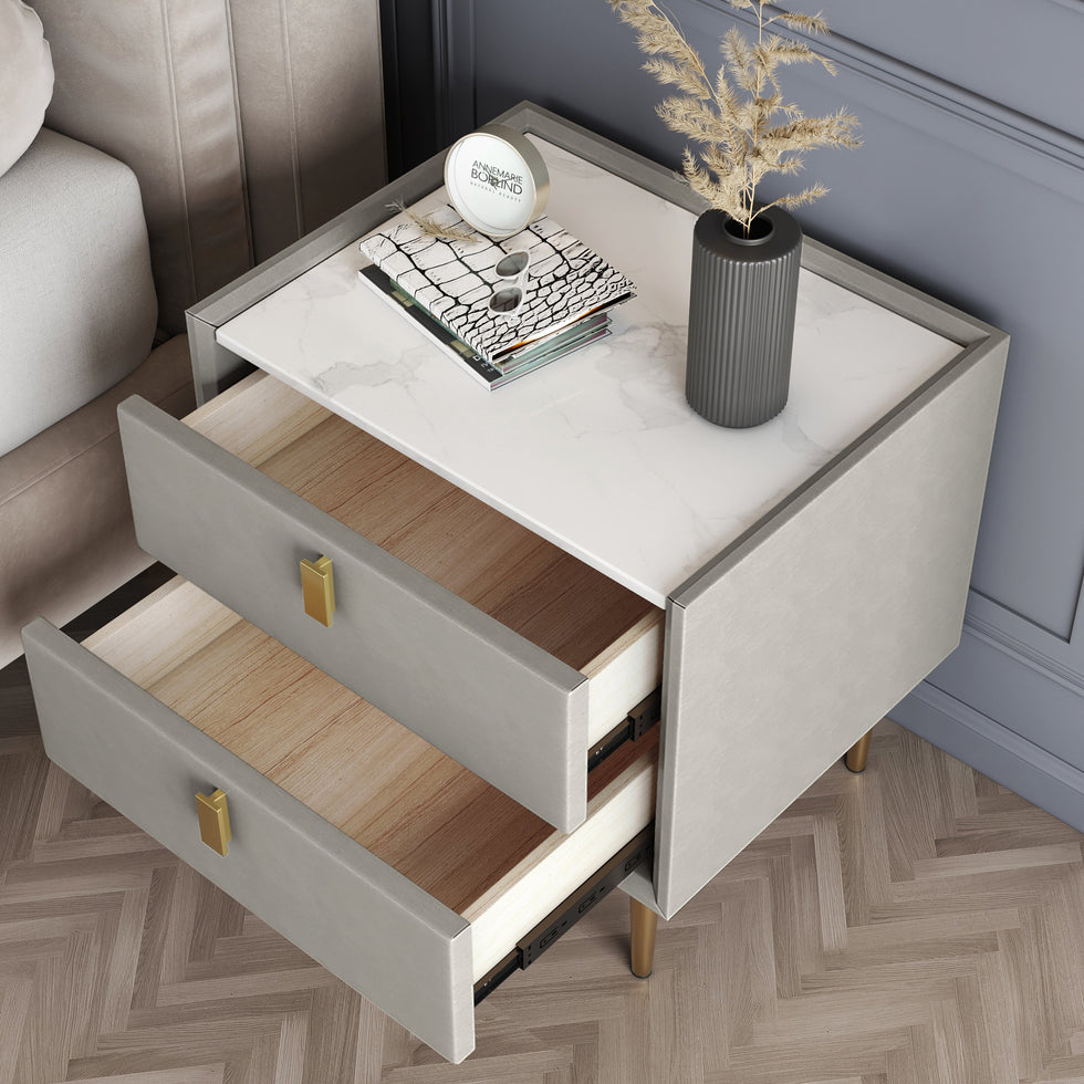 HMR - Modern 2-Drawer Nightstand
