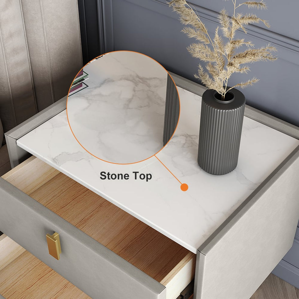HMR - Modern 2-Drawer Nightstand