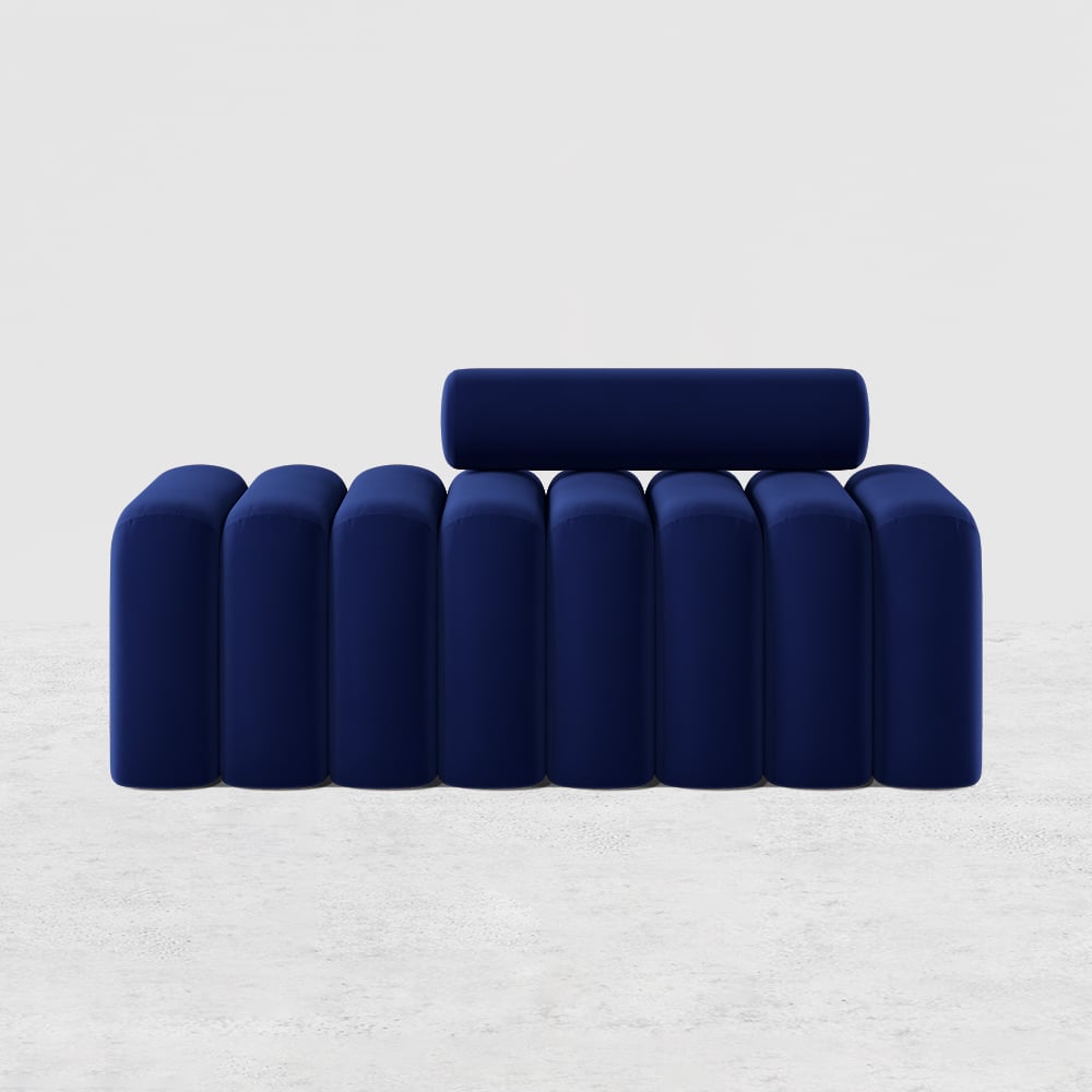 HMR - Modern Line Tufted Entryway Bench Upholstered Bench with Round Back