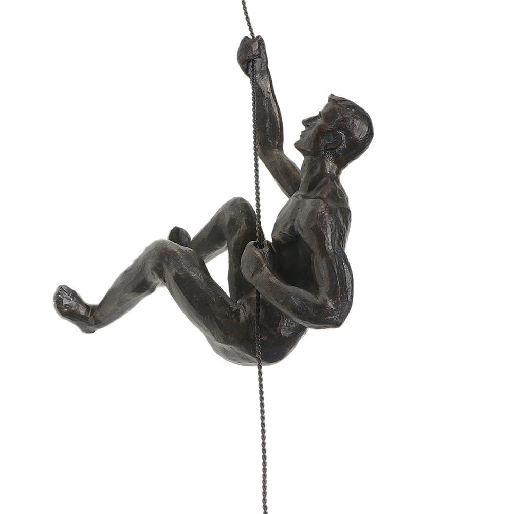 HMR - Industrial 3-Pieces Climbing Man Resin Wall Decor for Living Room & Entryway