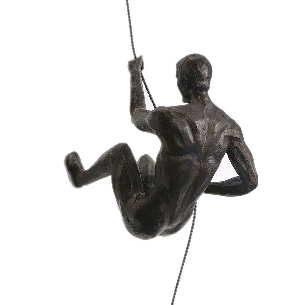HMR - Industrial 3-Pieces Climbing Man Resin Wall Decor for Living Room & Entryway