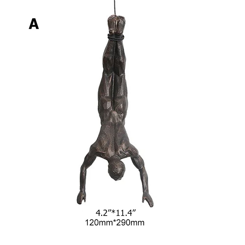 HMR - Industrial 3-Pieces Climbing Man Resin Wall Decor for Living Room & Entryway