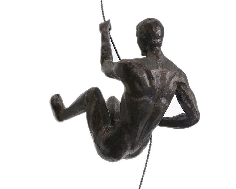 HMR - Industrial 3-Pieces Climbing Man Resin Wall Decor for Living Room & Entryway