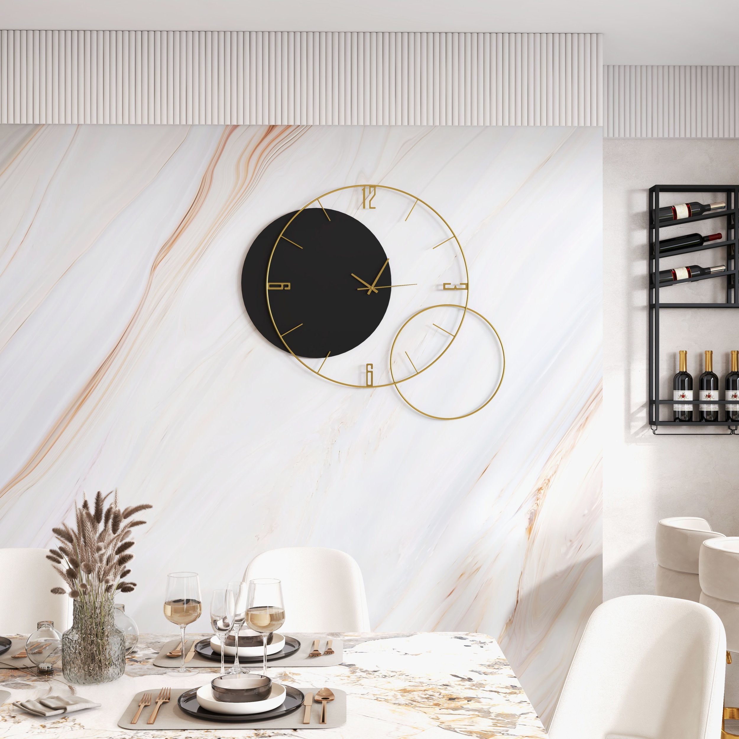 HMR - Modern Round Oversized Wall Clock Home Decor Art