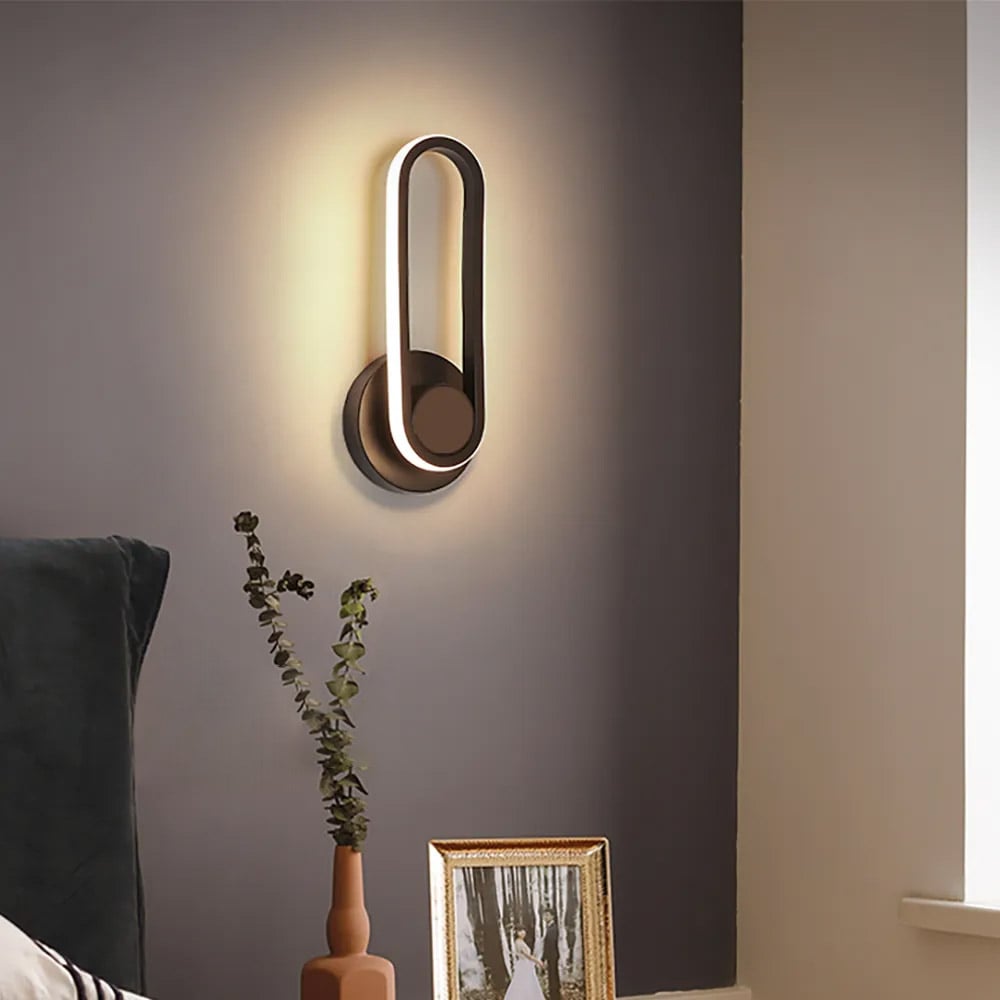 HMR - Modern Indoor Oval Wall Sconce with LED Rotated
