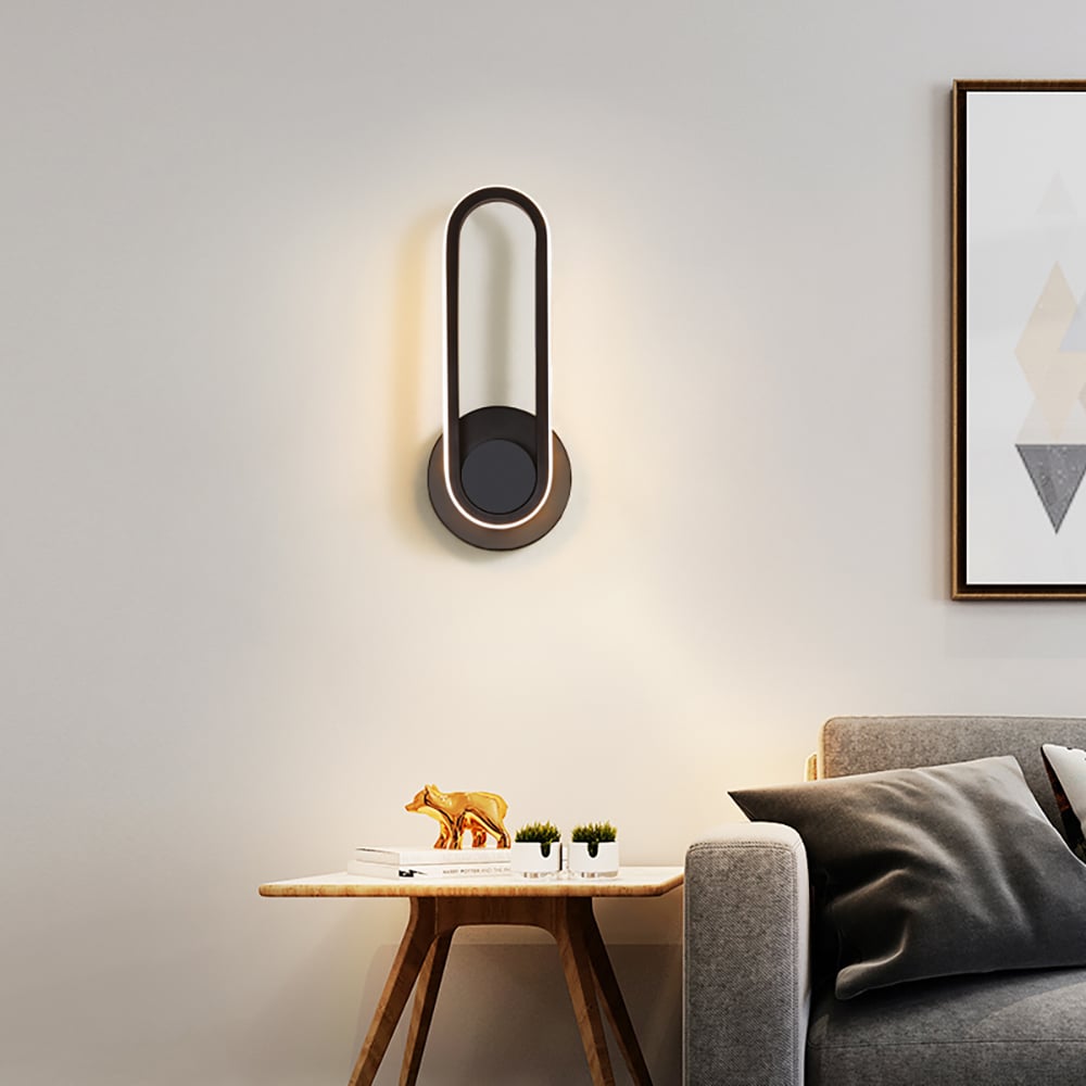 HMR - Modern Indoor Oval Wall Sconce with LED Rotated