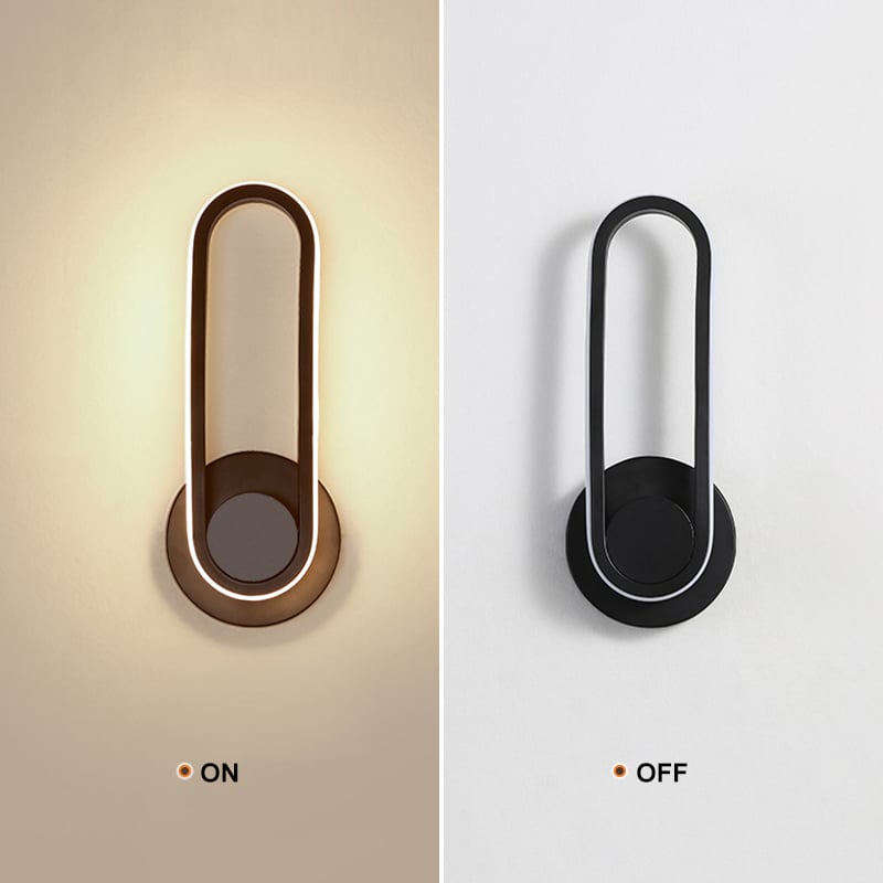 HMR - Modern Indoor Oval Wall Sconce with LED Rotated